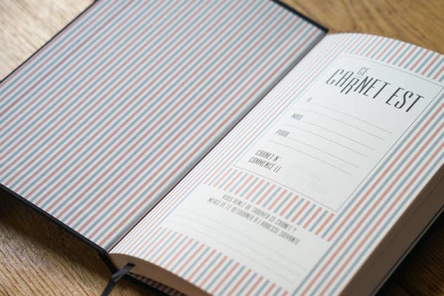 Carnet A5 rigide 128 pages lignées - Coloris Noir Onyx