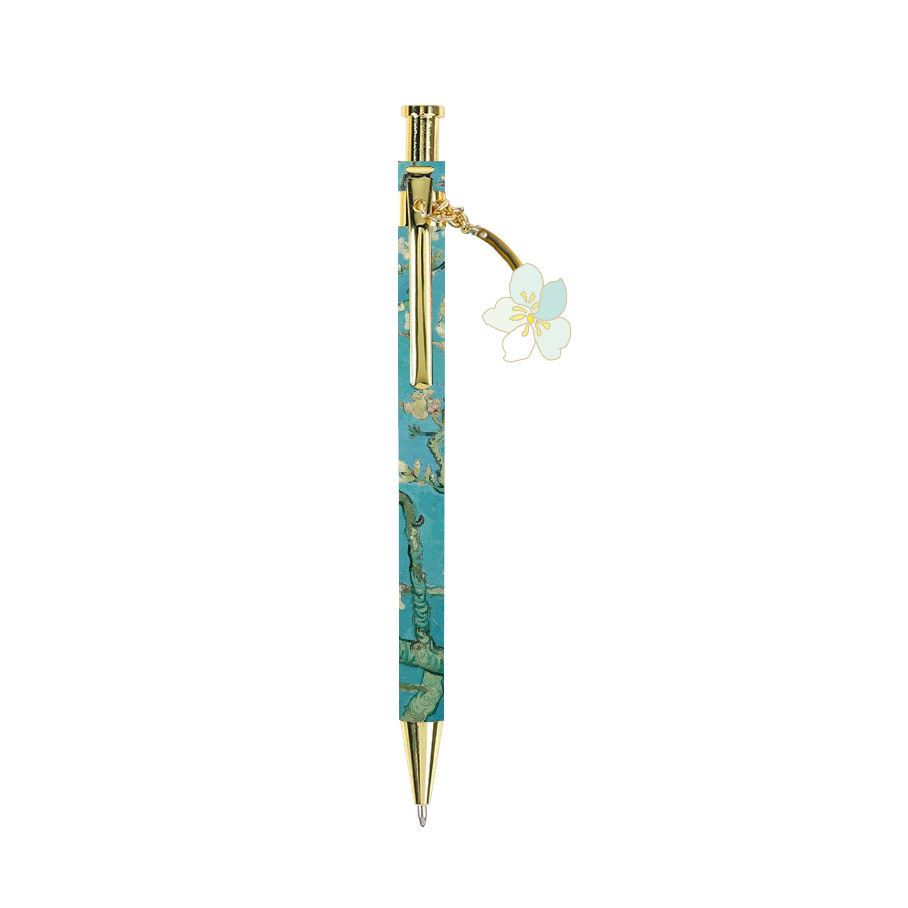 Stylo avec support à fleurs - Fleur d'amande van Gogh