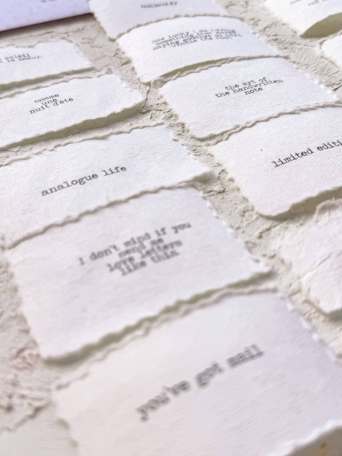 18 Phrases sur papier coton (papier fait main)