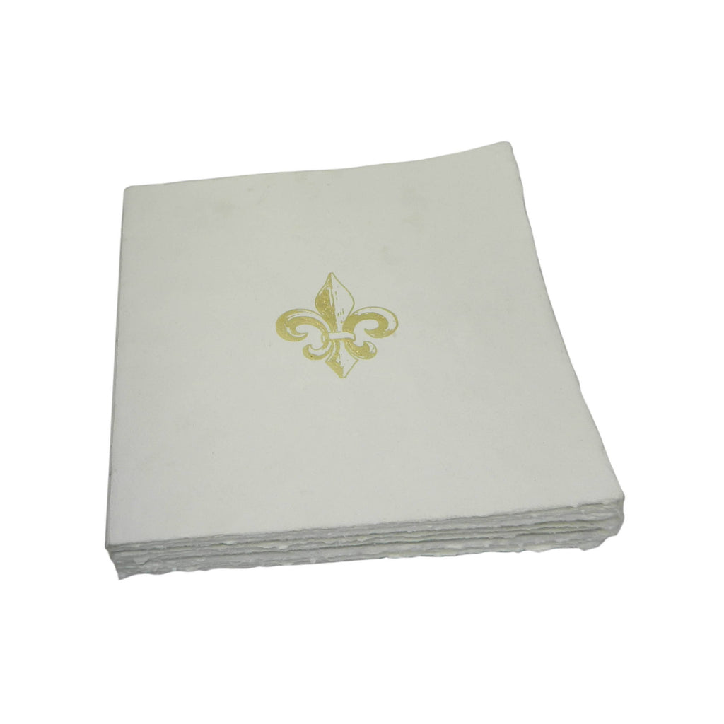 Carnet en papier parchemin motif Fleur de Lys