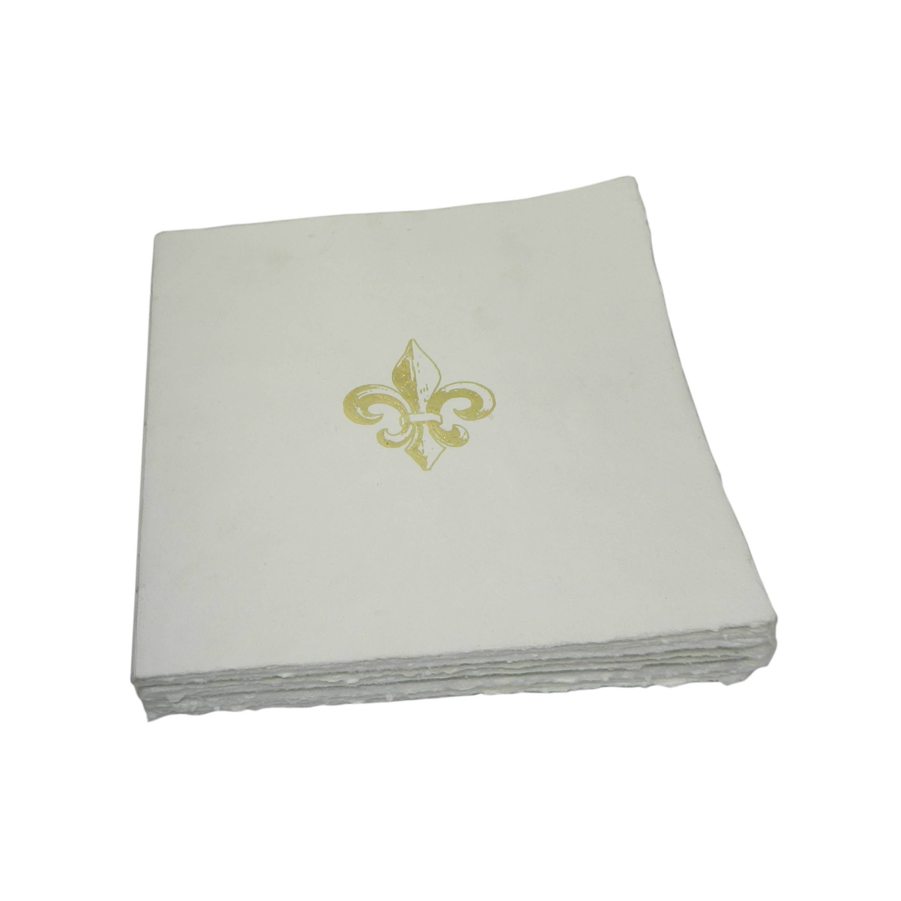Carnet en papier parchemin motif Fleur de Lys