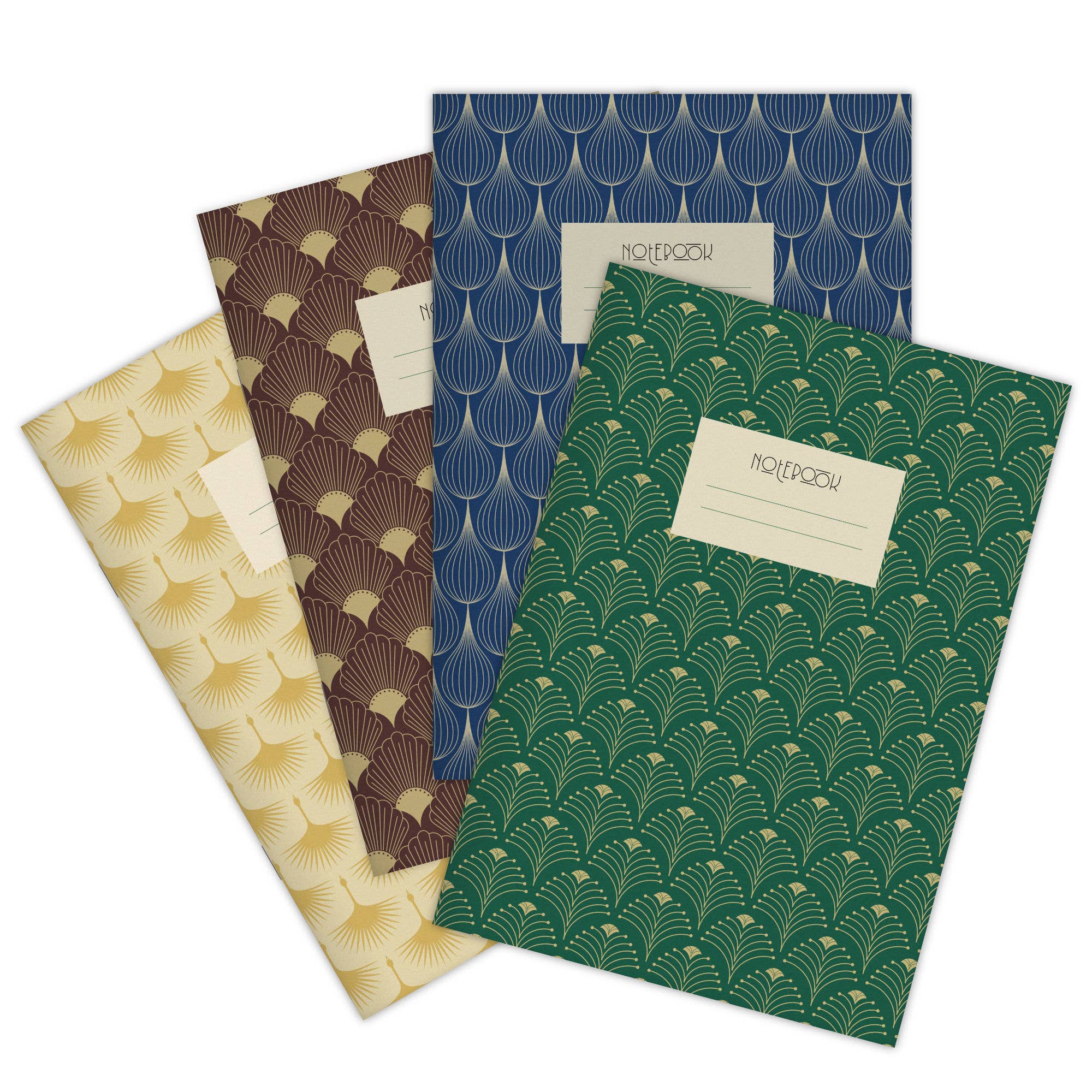 Lot de 4 carnets Art Déco au format A5