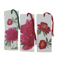 Marque page en papier parchemin, motif fleur pivoine
