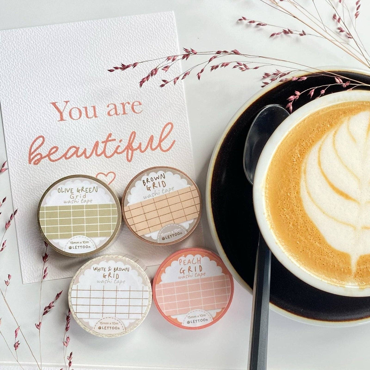 Washi Tape – Quadrillage brun