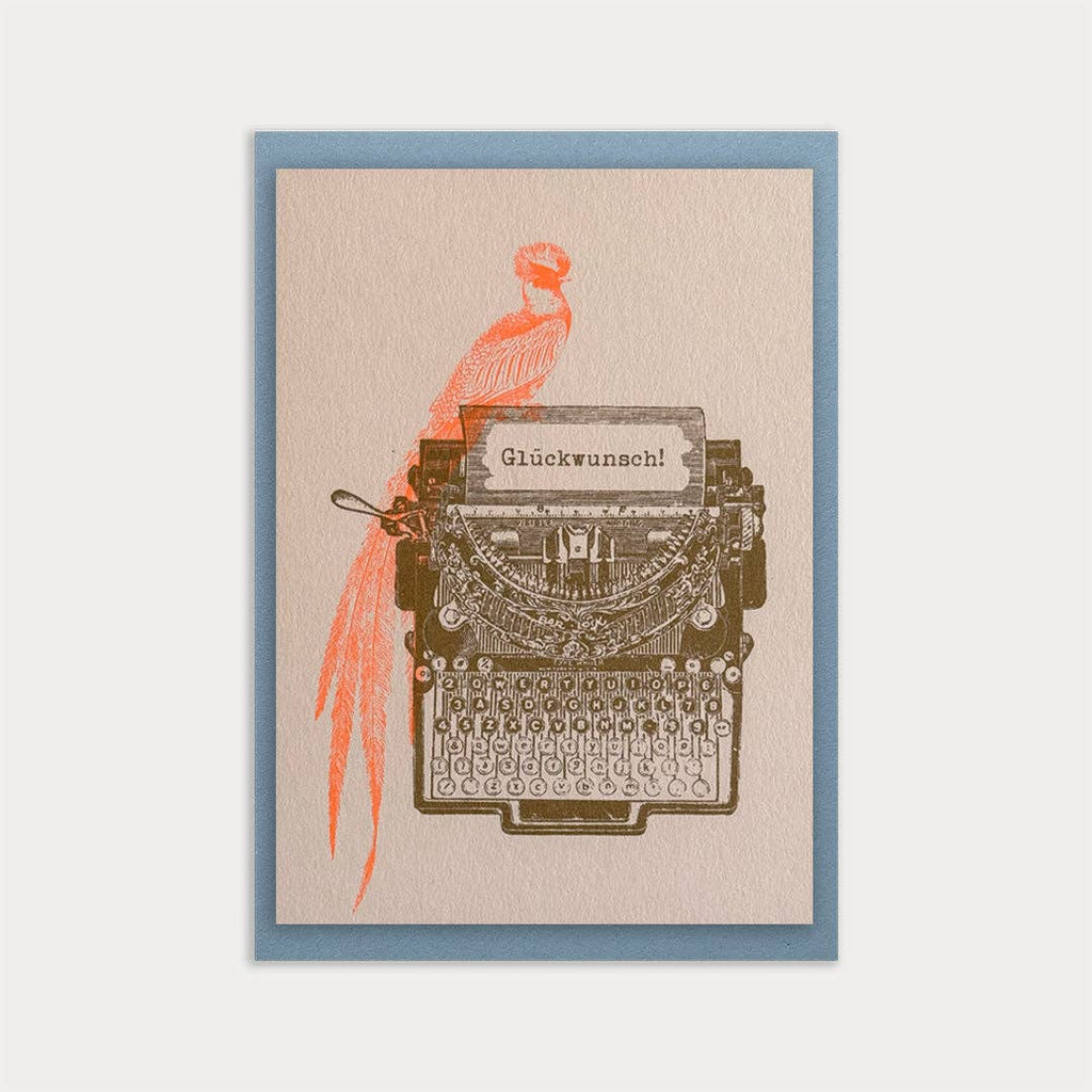 Carte avec enveloppe – Machine à écrire