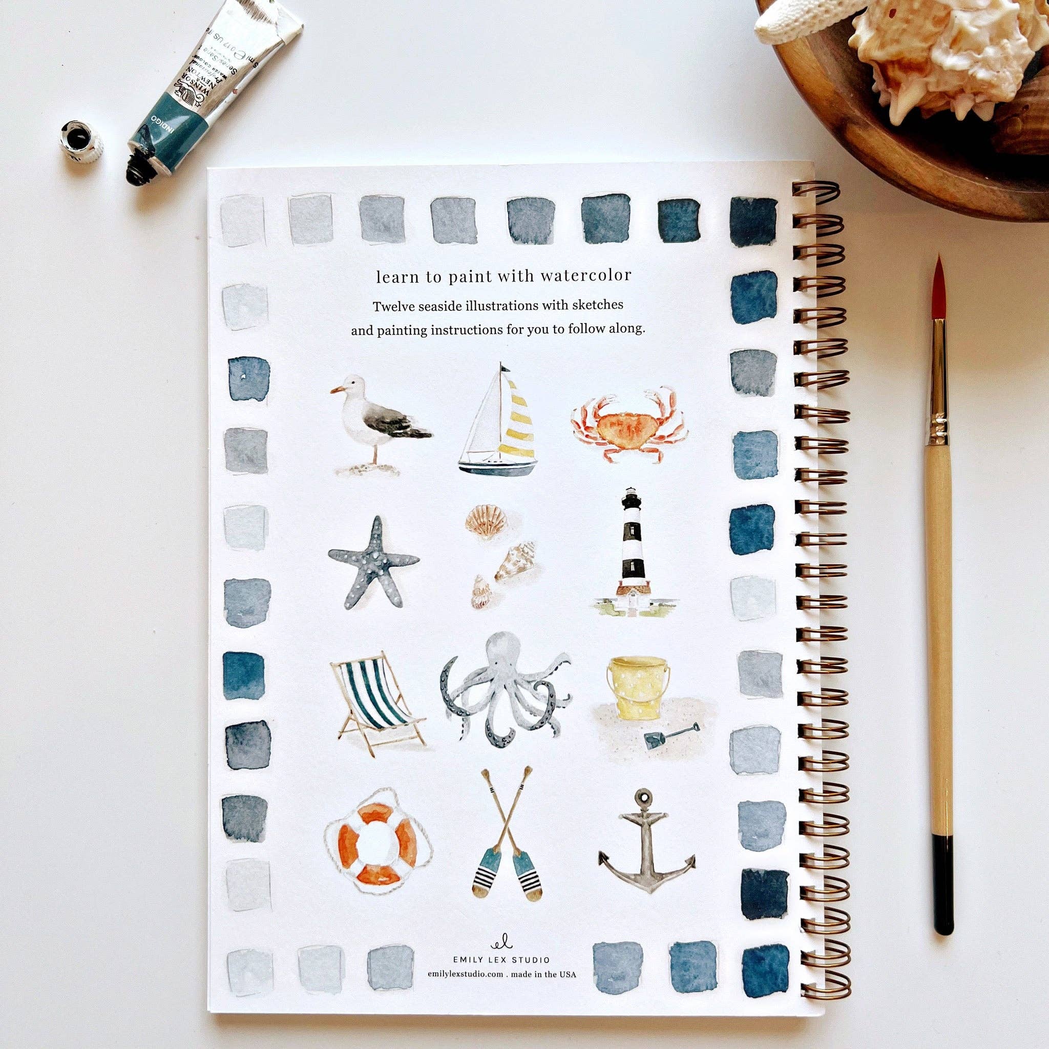 Cahier d'aquarelle en bord de mer