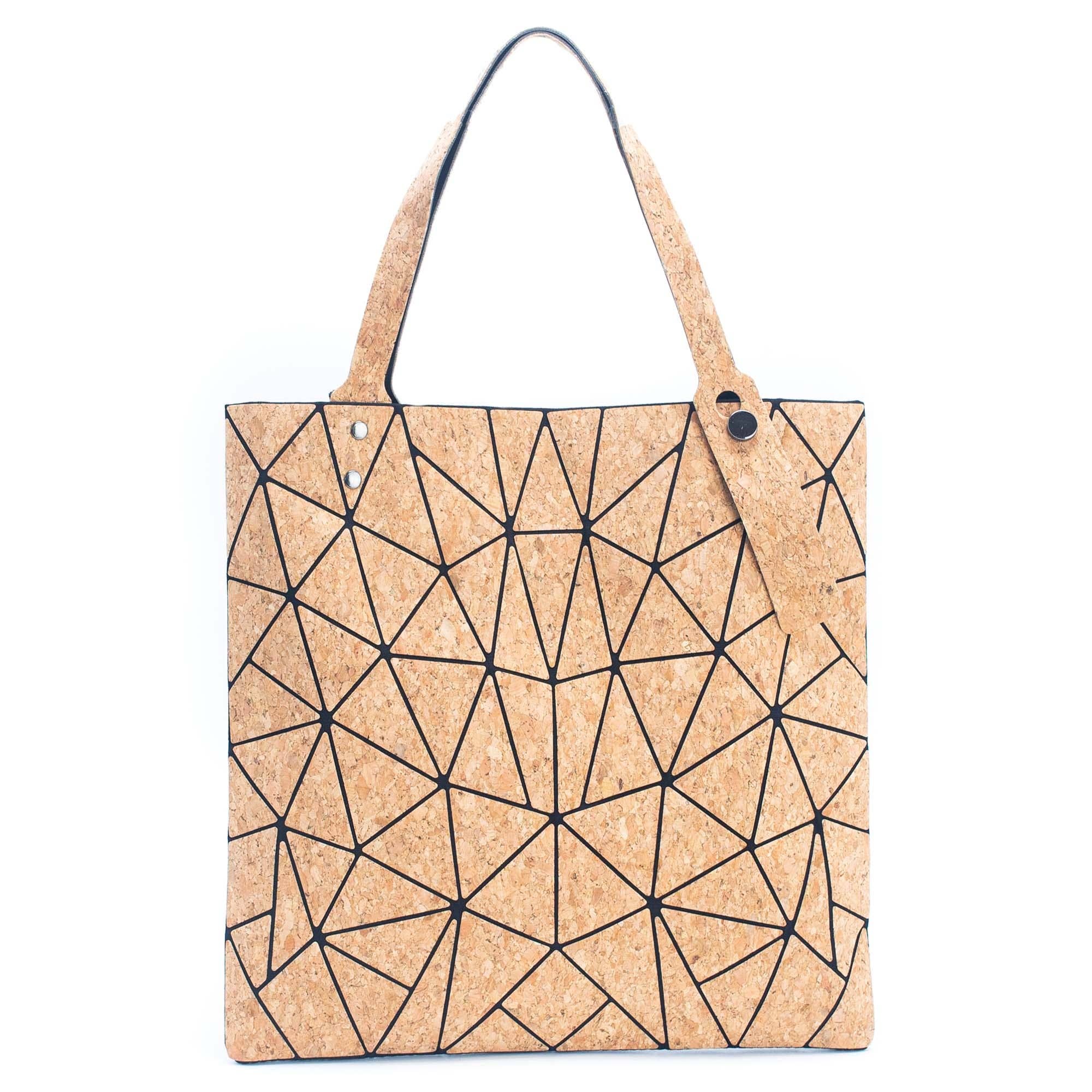 Fourre-tout en liège géométrique en liège naturel pour femmes BAG-2209