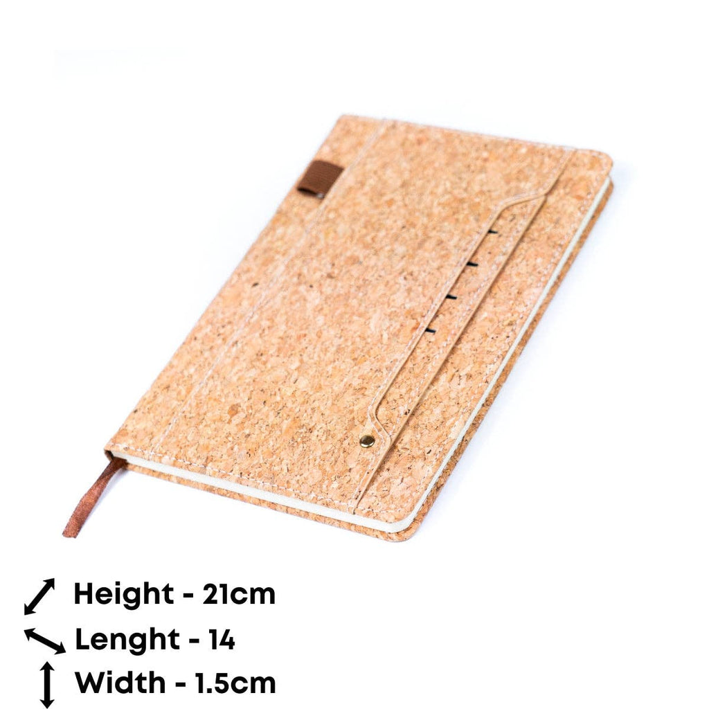 Carnet de produits laitiers en liège avec porte-cartes et porte-stylos L-1011