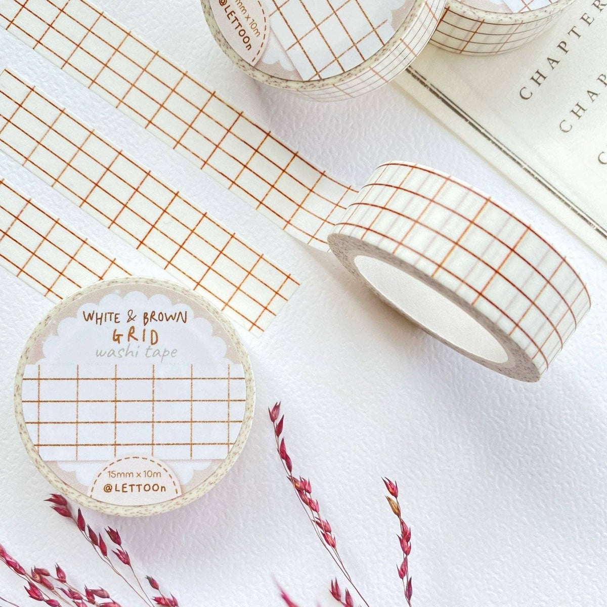Washi Tape – Quadrillage brun