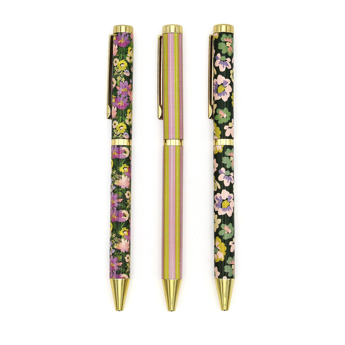 Stylo-bille Fleurs & rayures