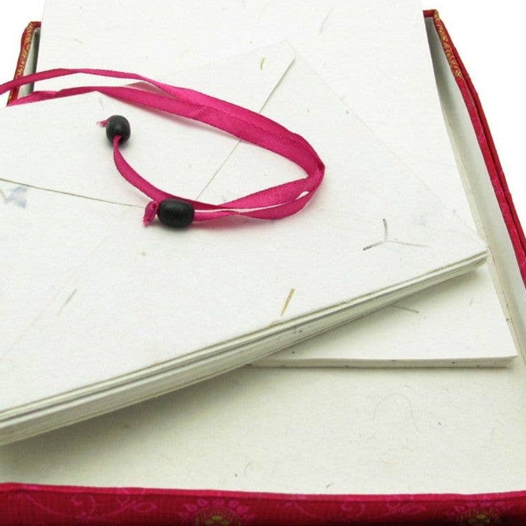 Ensemble d'écriture Sari fait main - Ensemble de papier de papeterie