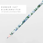 Crayon motif floral bleu blanc vert