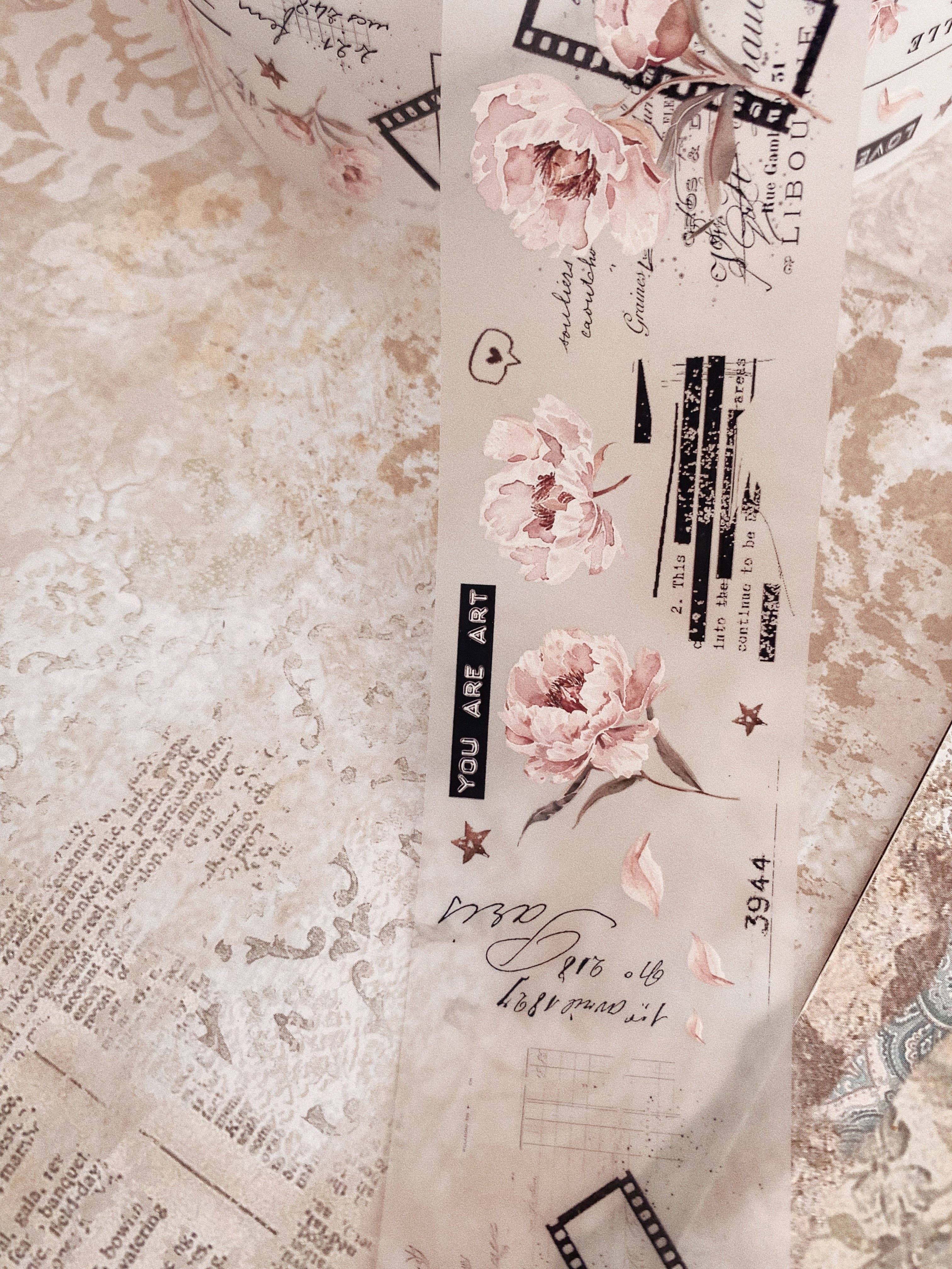Ruban décoratif – Pivoines roses
