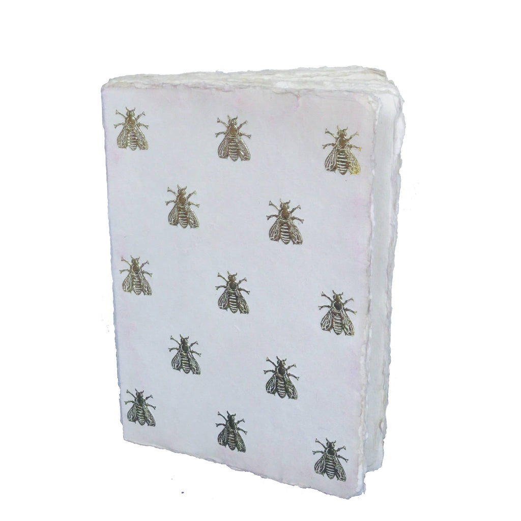 Carnet en papier parchemin – Abeilles dorées
