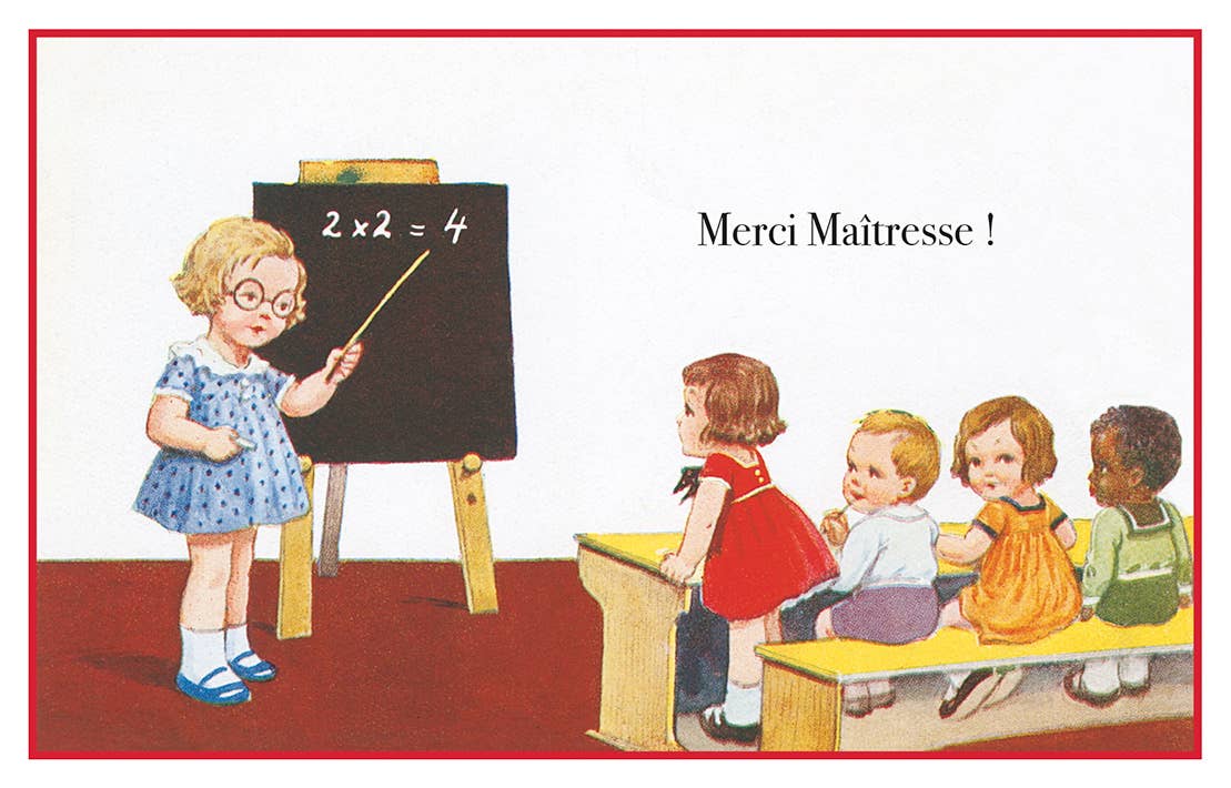 Carte postale merci maîtresse
