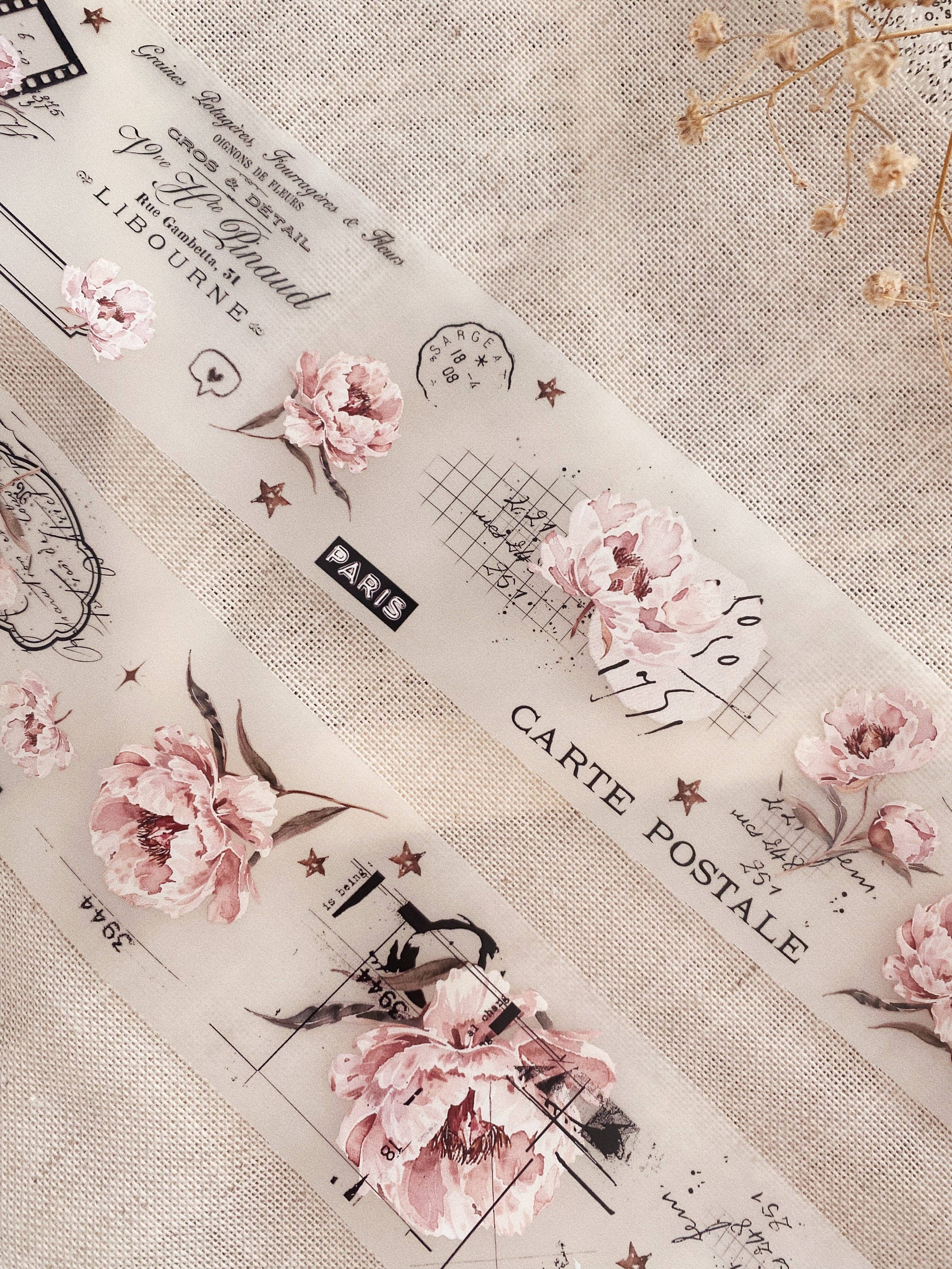 Ruban décoratif – Pivoines roses