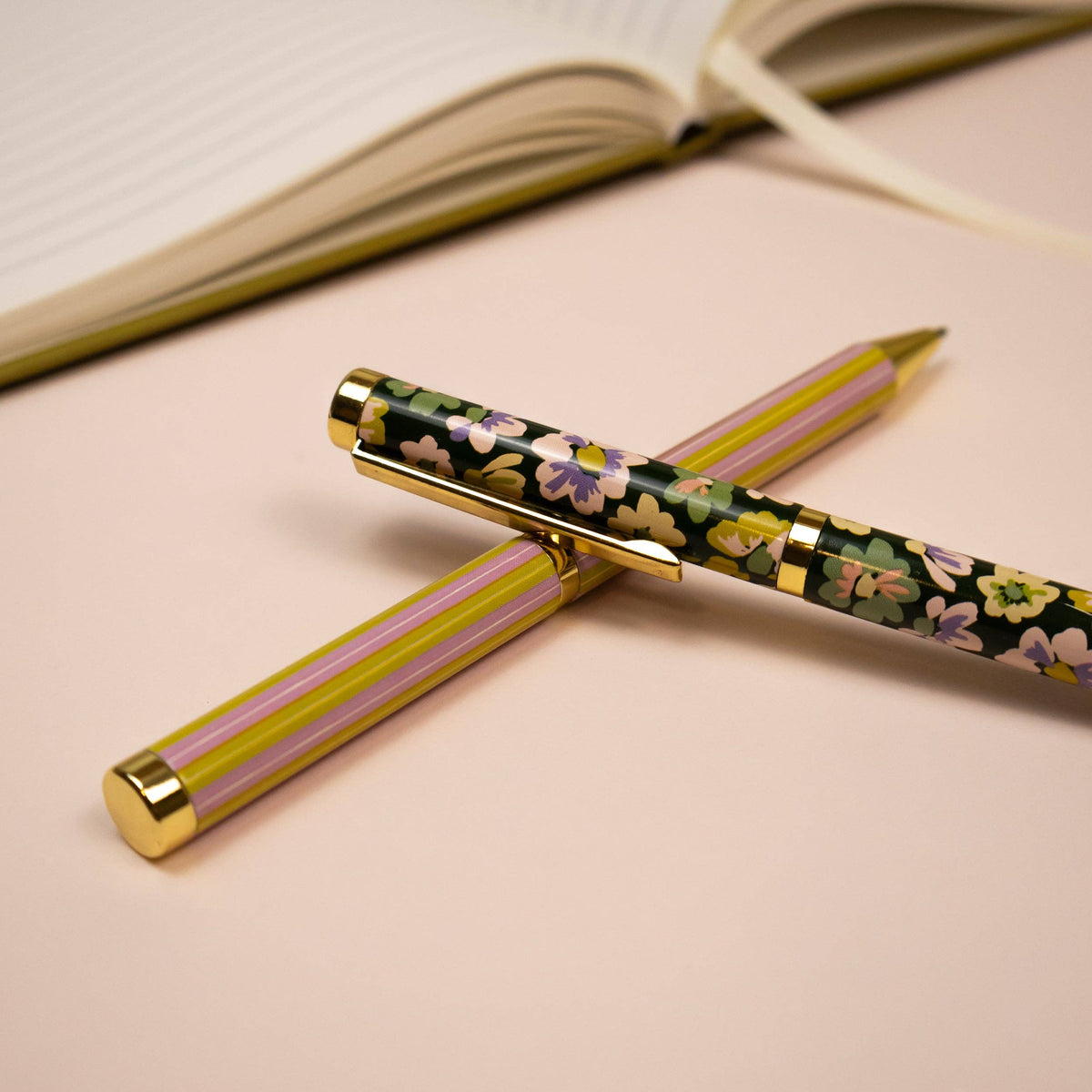 Stylo-bille Fleurs & rayures