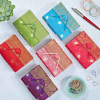 Journal Sari fait main - Carnet de notes en tissu