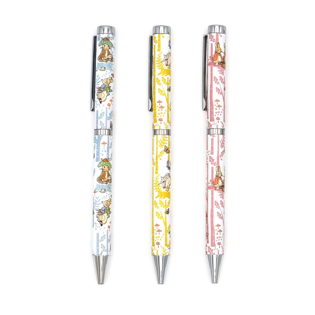 Stylos à bille Peter Rabbit Forest Picnic dans une boîte cadeau — Ensemble de 3 stylos