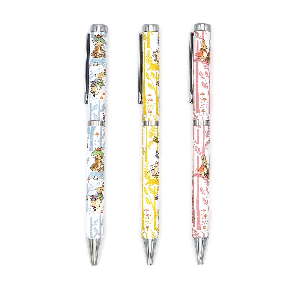 Stylos à bille Peter Rabbit Forest Picnic dans une boîte cadeau — Ensemble de 3 stylos