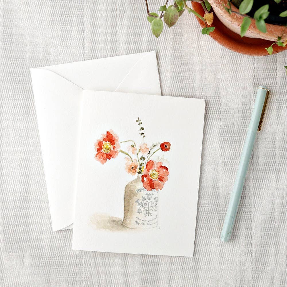 Carte vintage avec bouquet