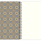Carnet A5 à spirale – Mosaïque marocaine bleu et ocre