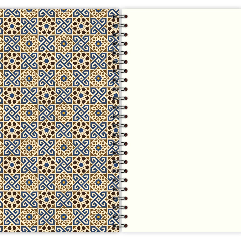 Carnet A5 à spirale – Mosaïque marocaine bleu et ocre