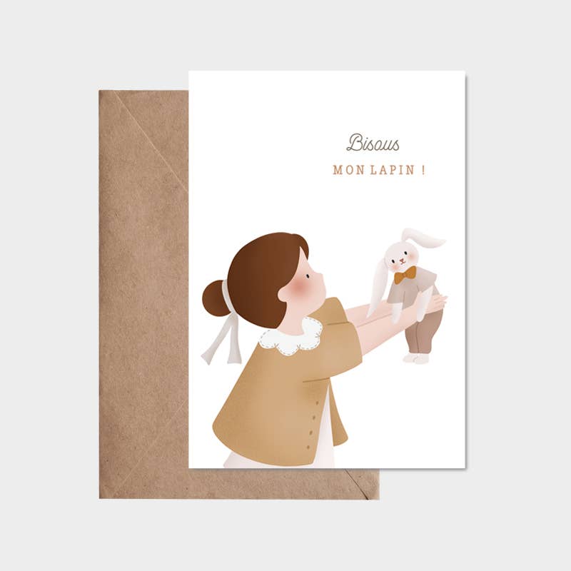 Carte Postale - Bisous mon lapin