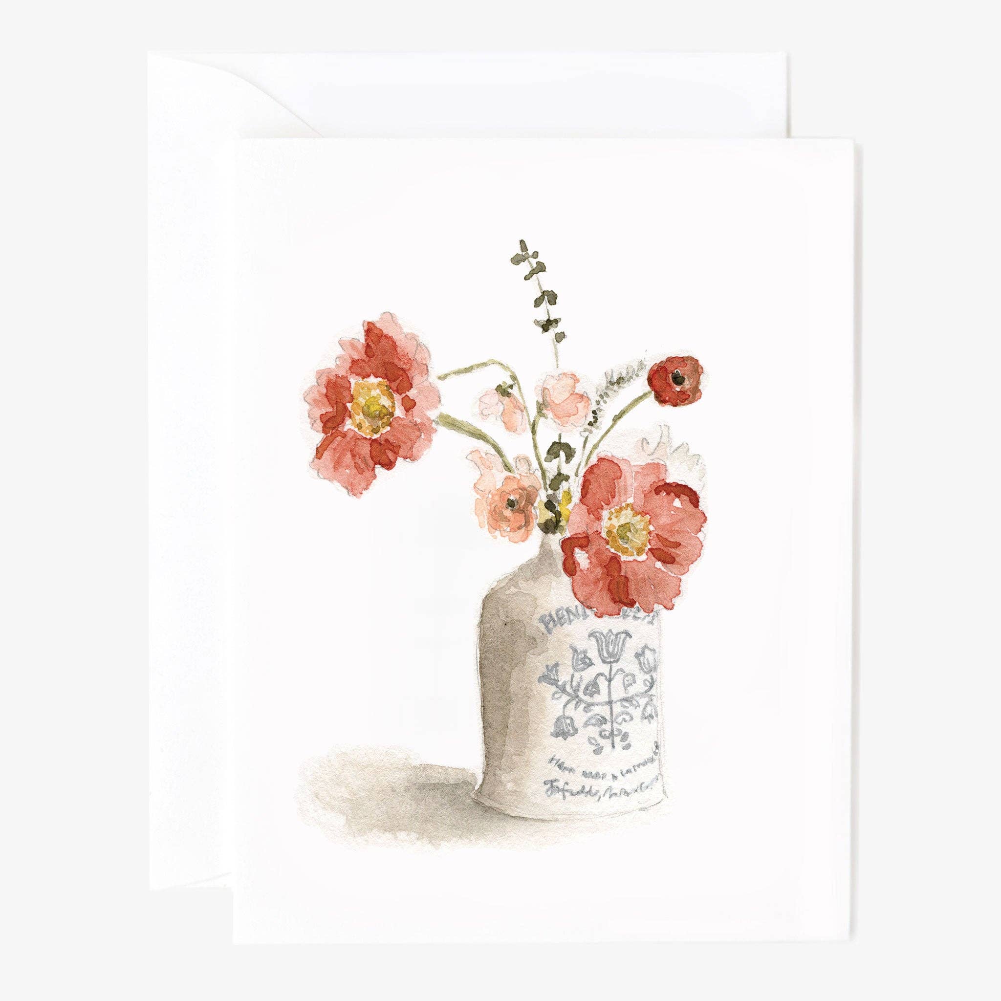 Carte vintage avec bouquet