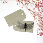 Étiquettes cadeaux en papier Libellule