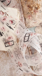 Ruban décoratif – Pivoines roses