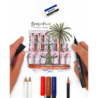 Ensemble de croquis urbains Tombow + Papier Bristol DIN A5 Bundle