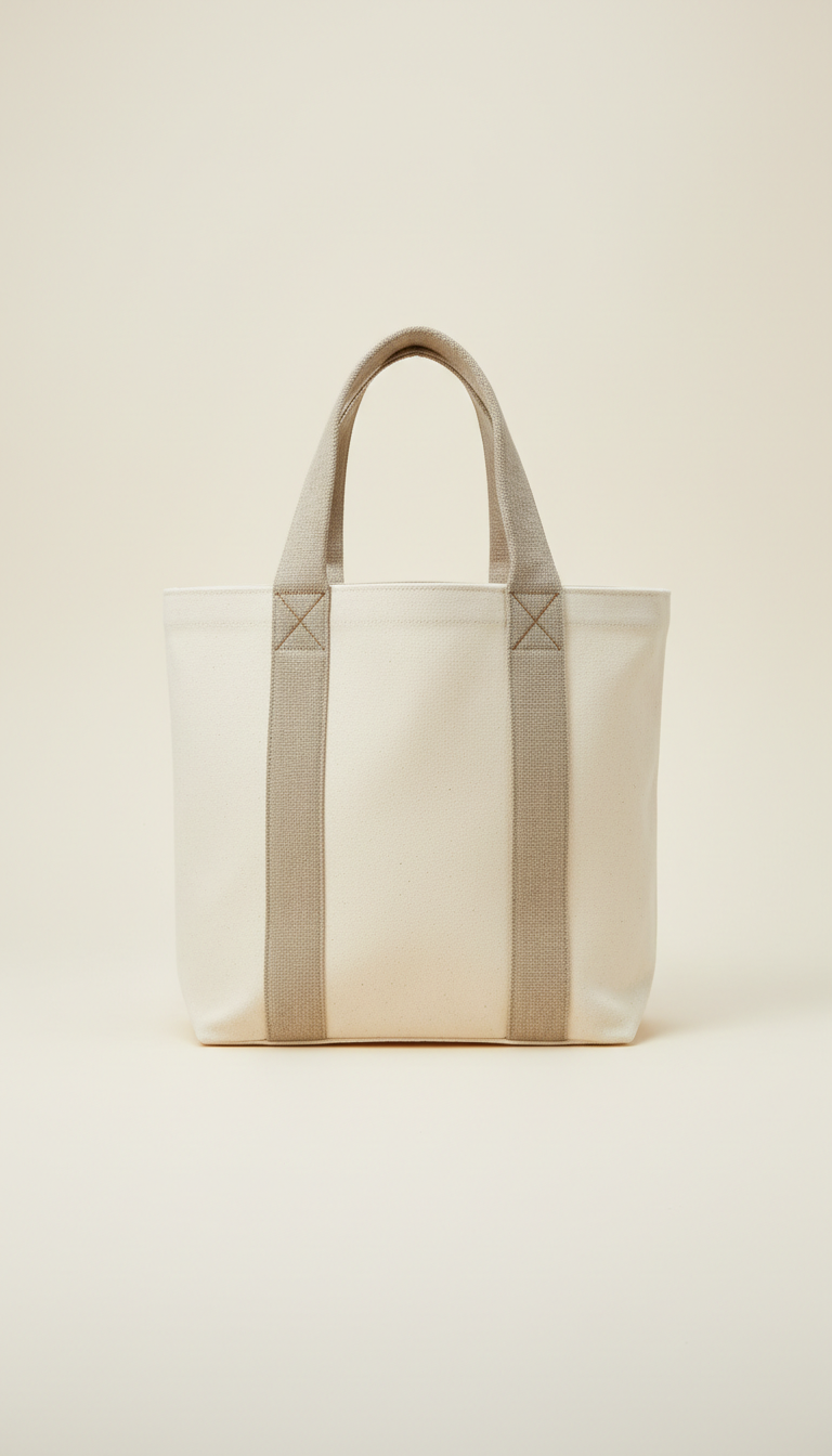 Tote bag en toile poignées cousues main