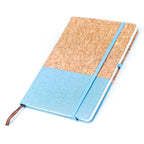 Carnet Fusion en toile et liège en noir, gris, bleu et gris