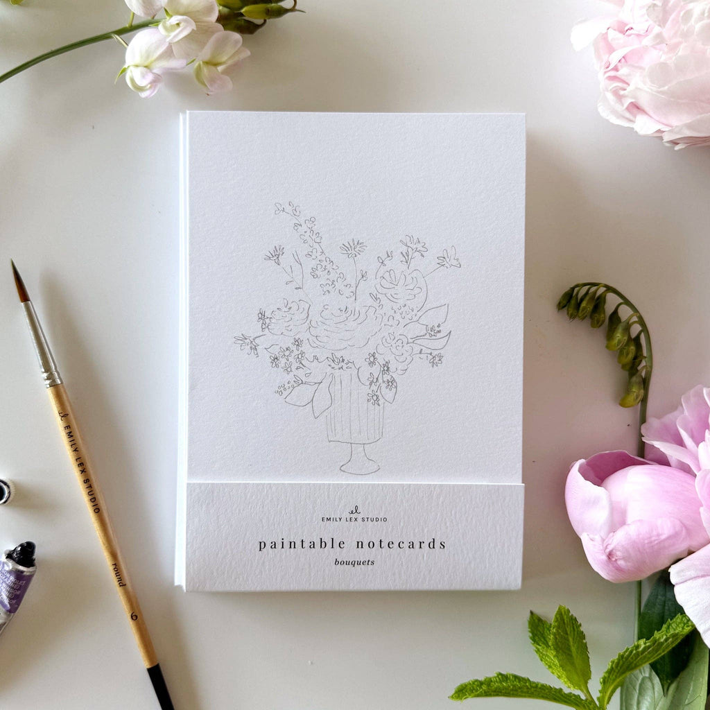 Cartes de correspondance à peindre avec des bouquets