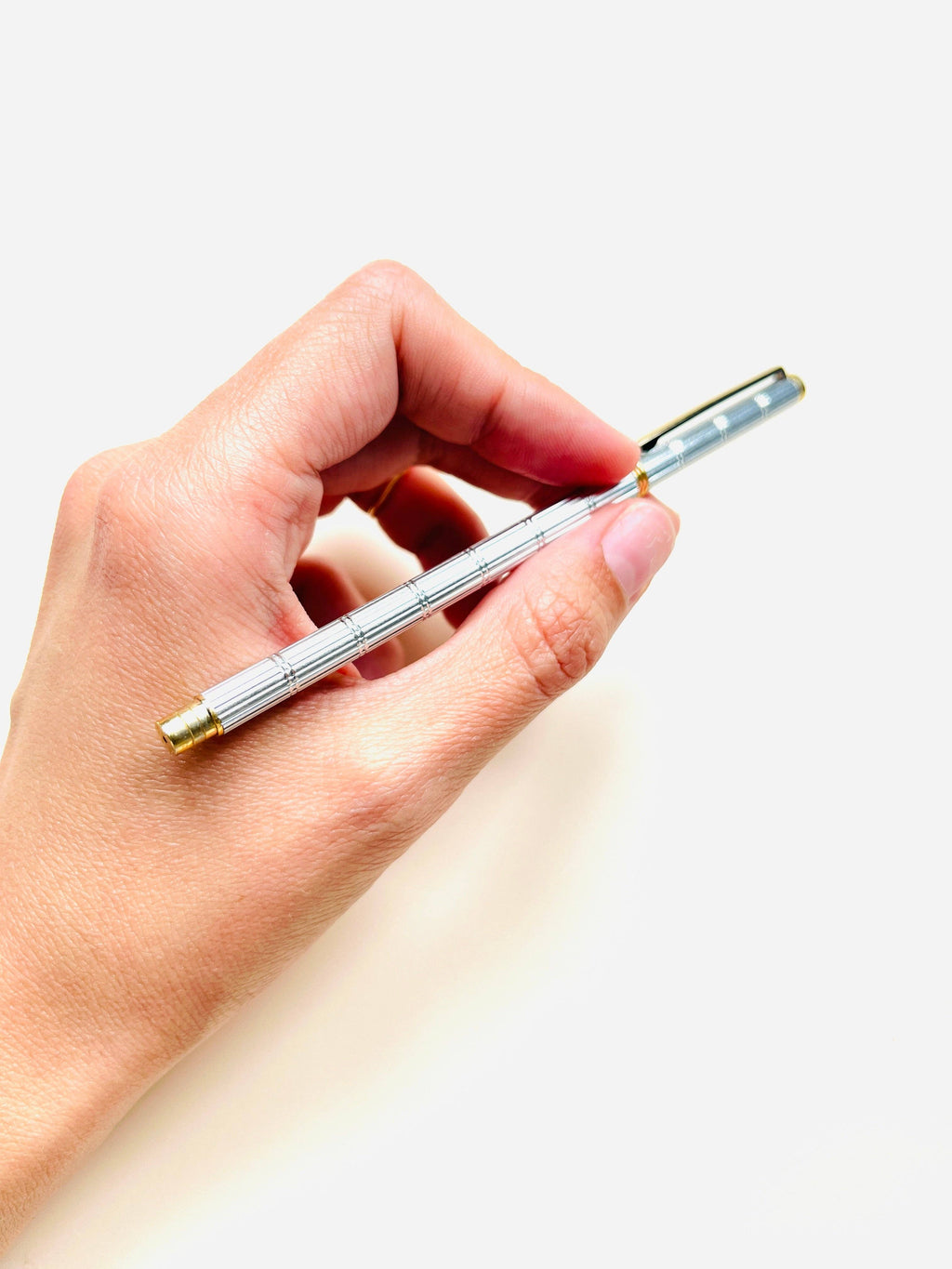 STYLO LIGNE DOUBLE ARGENT