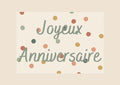 Carte anniversaire – Motif confettis
