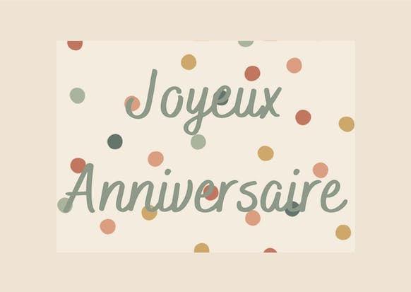 Carte anniversaire – Motif confettis