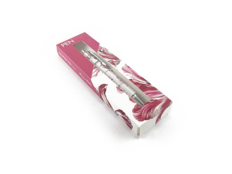 Stylo bille rechargeable dans boîte, Merian, Trois tulipes