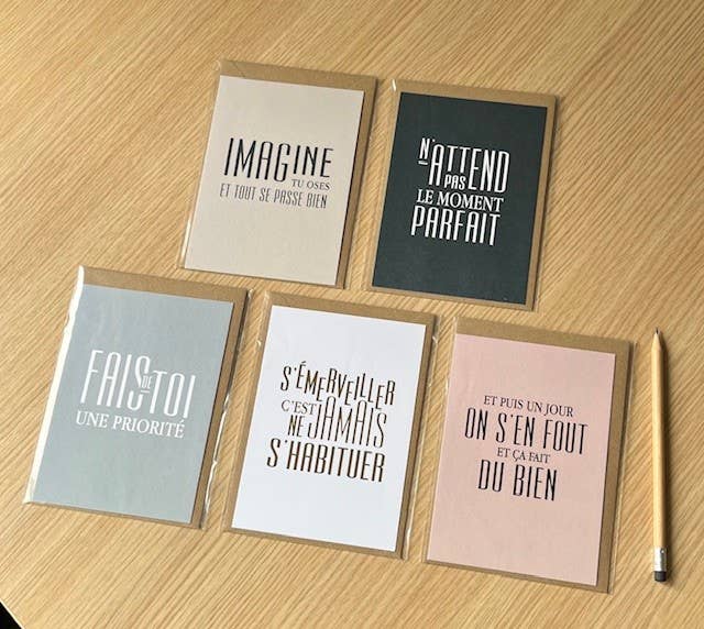 Carte postale A6 + enveloppe kraft : FAIS DE TOI UNE PRIORIT