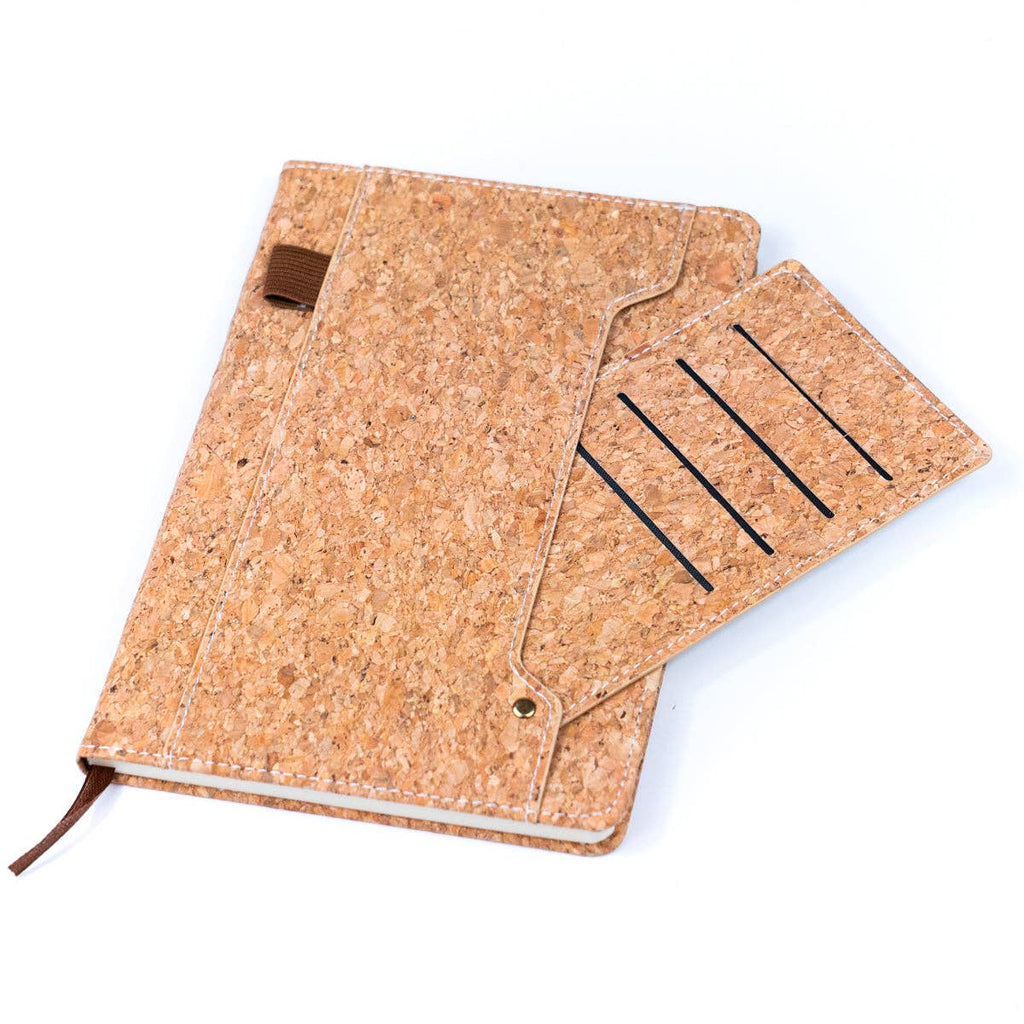 Carnet de produits laitiers en liège avec porte-cartes et porte-stylos L-1011