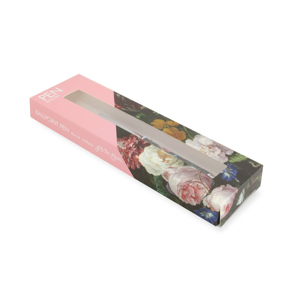 Stylo à bille rechargeable dans boîte cadeau, Fleurs, De Heem