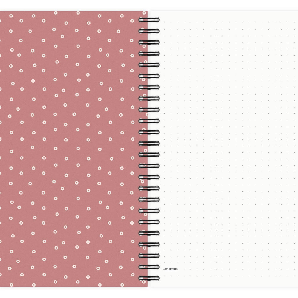 Carnet A5 à spirale – Rose poudré Tiny Rings