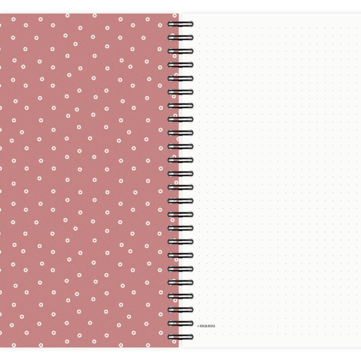 Carnet A5 à spirale – Rose poudré Tiny Rings