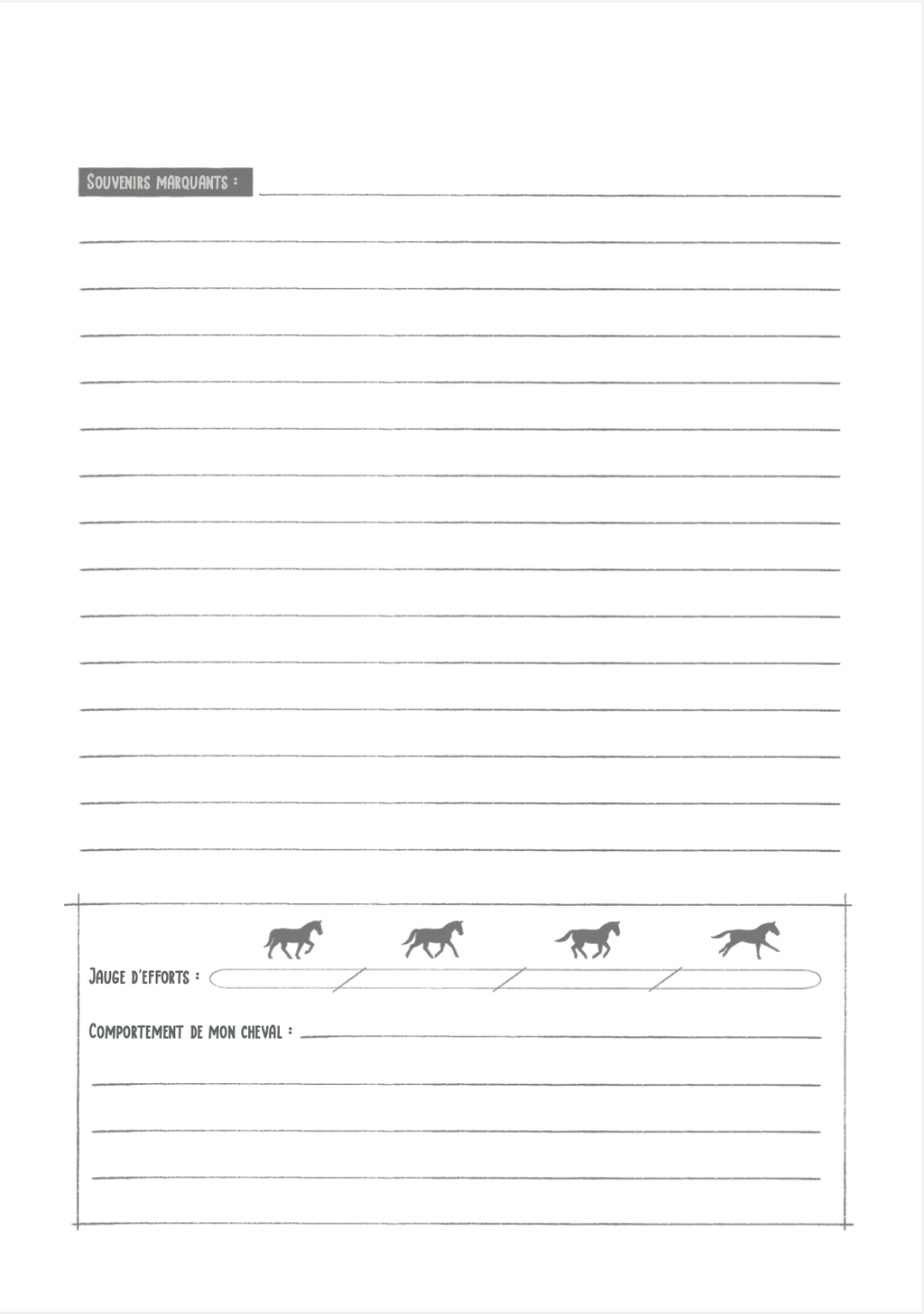 Carnet d'aventure équestre (Langue française)