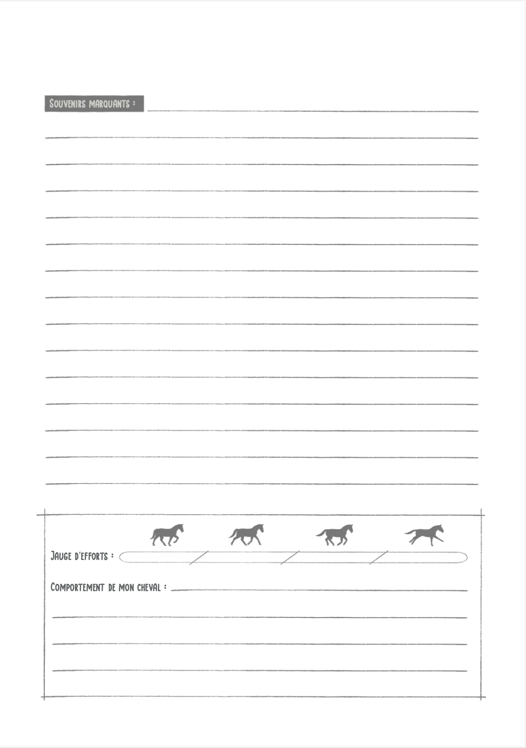 Carnet d'aventure équestre (Langue française)