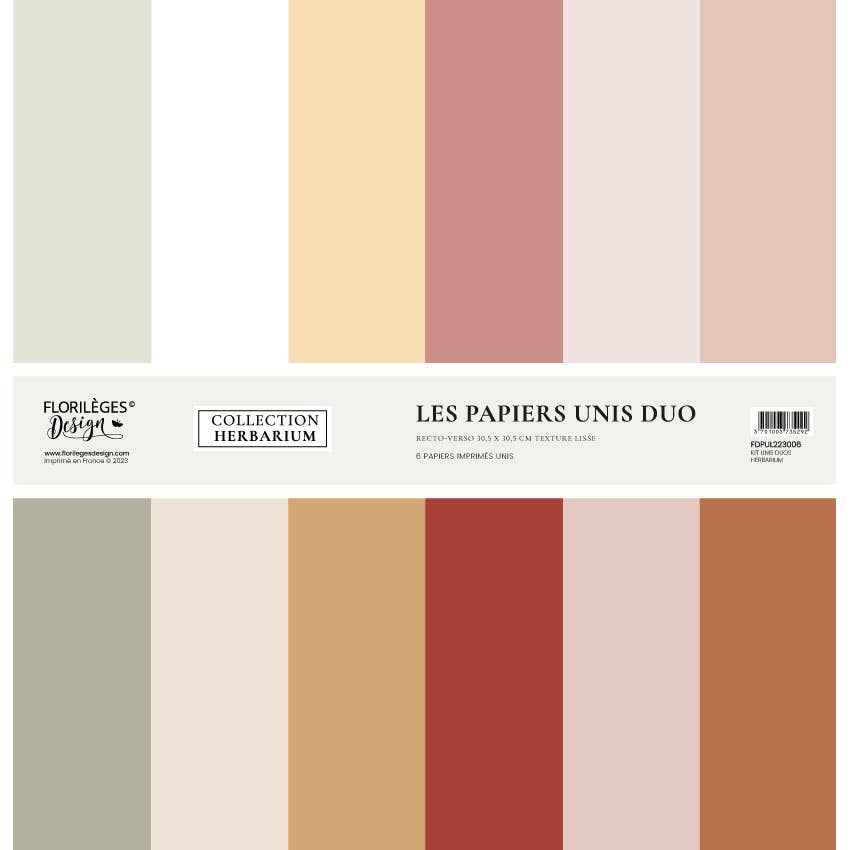 Kit papier uni DUOS HERBARIUM