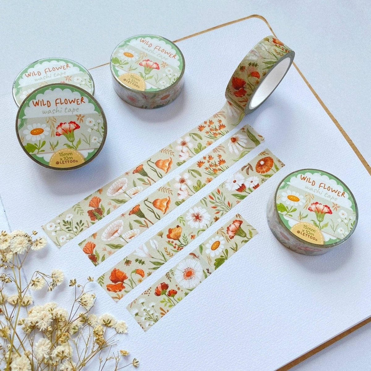 Ruban washi - Fleur sauvage