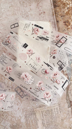 Ruban décoratif – Pivoines roses