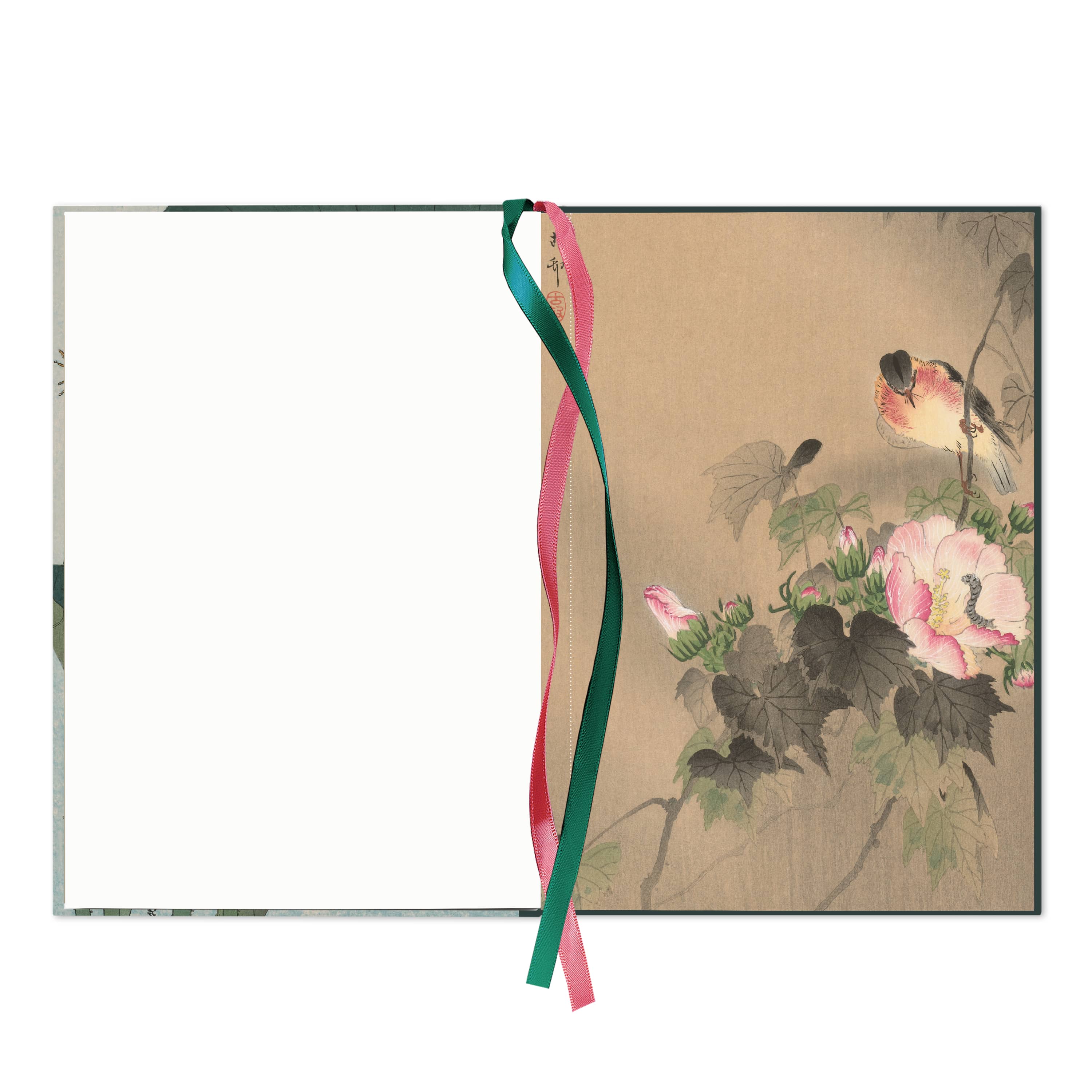 Carnet en satin/coton fleurs de lotus